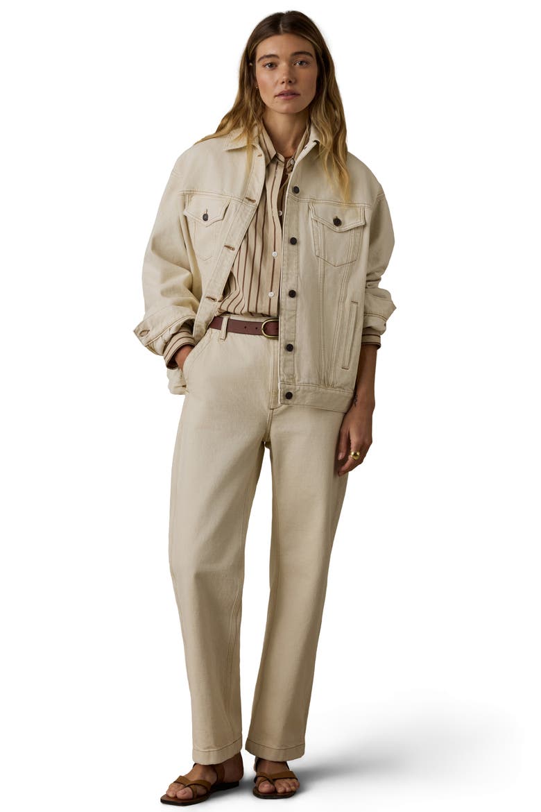 Driftwood Cotton Denim Jacket, Alternate, color, ALMOND MILK