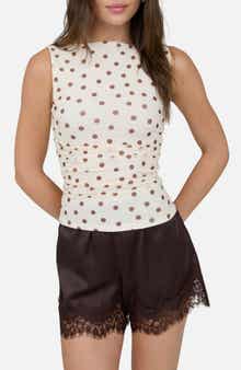 Polka Dot Mesh Top