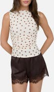 Blu Pepper Polka Dot Mesh Top