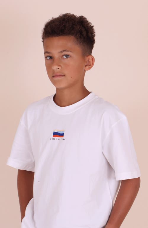 Tiny Tribe Kids' Sun Seeker Graphic T-shirt In White