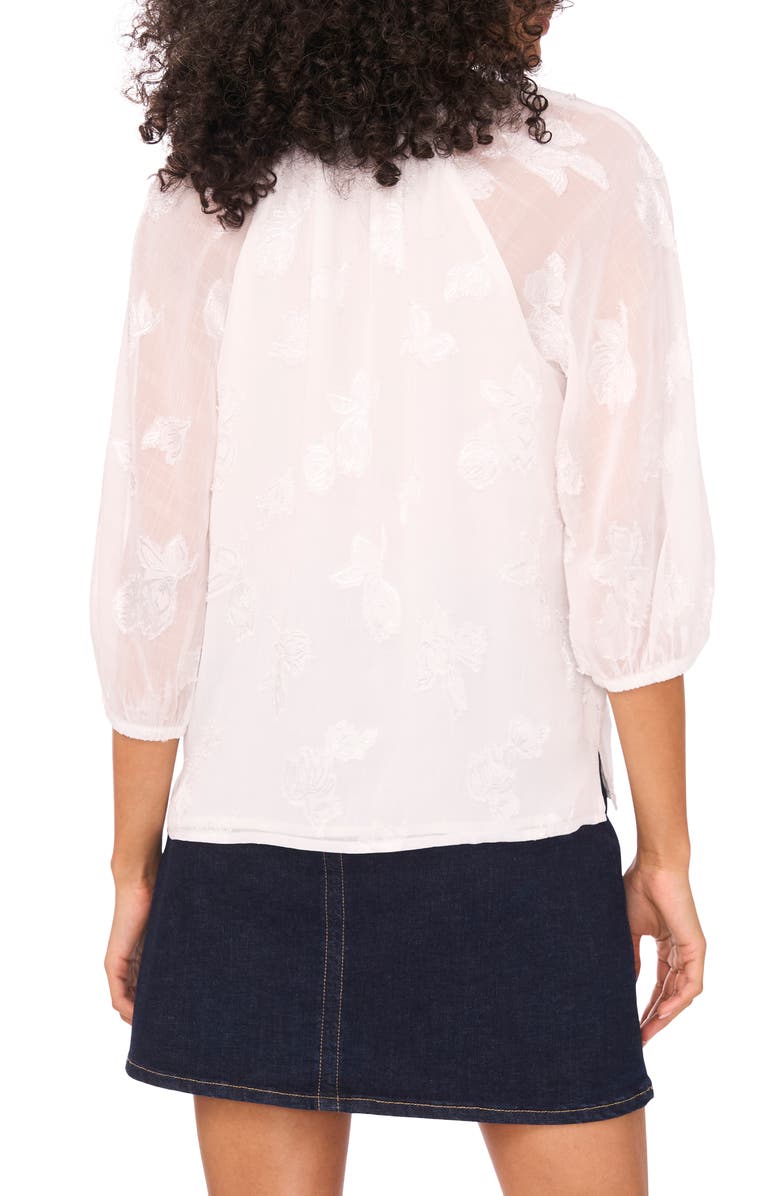 Vince Camuto Embroidered Front Button Top, Alternate, color, 