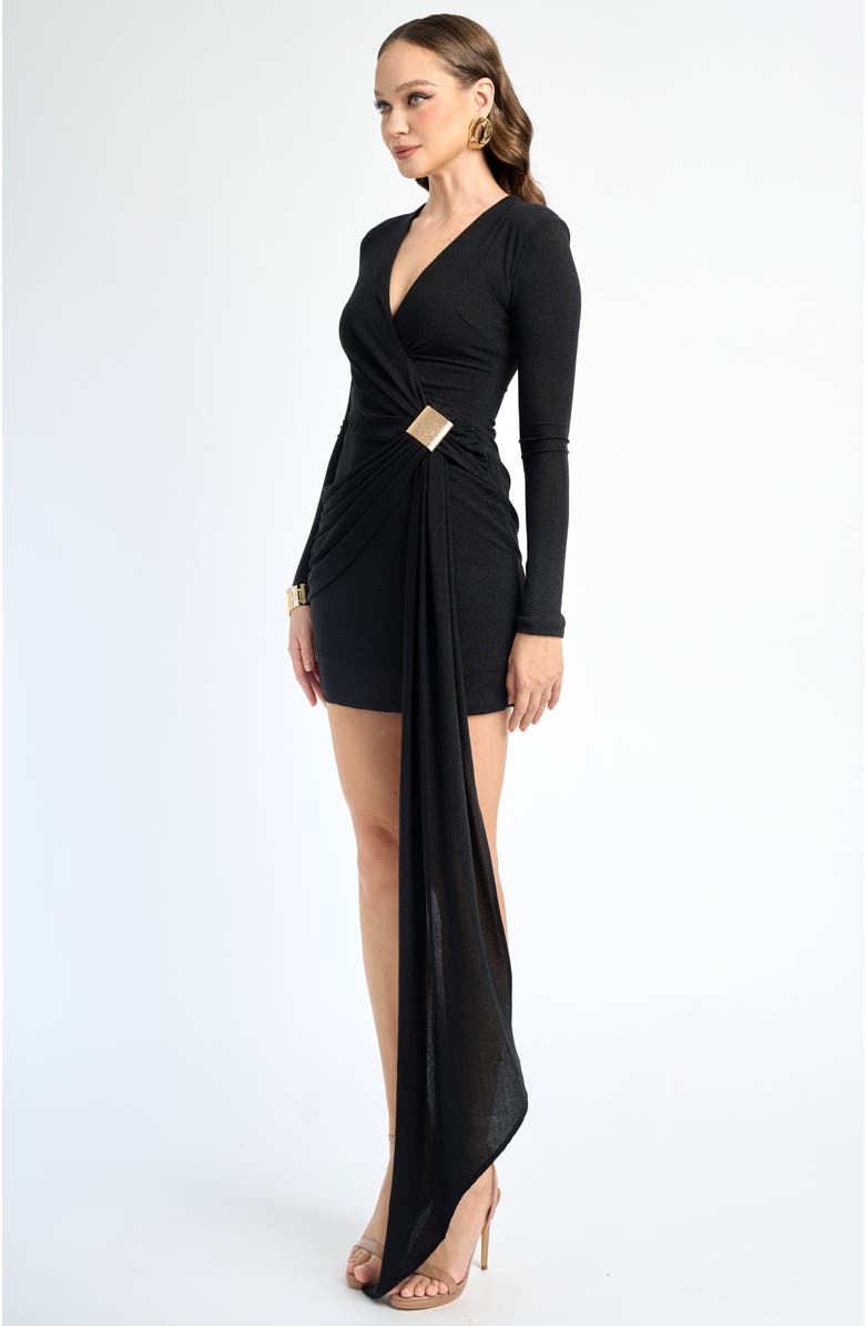 Bariano Cadence Long Sleeve Mini, Alternate, color, Black