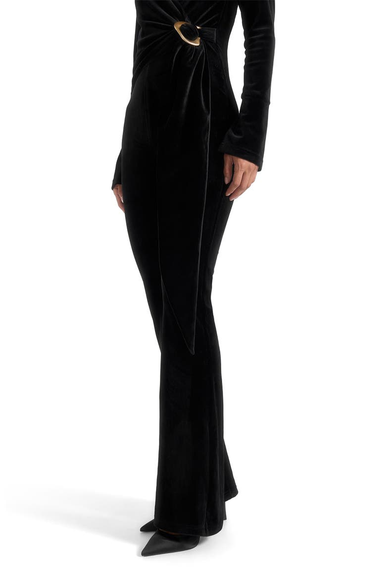 Solel Velour Wrap Jumpsuit, Alternate, color, Black