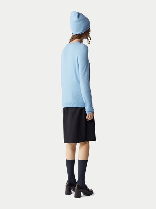 Gobi Mongolian Cashmere Cashmere Hat And Sweater Set In Sky Blue