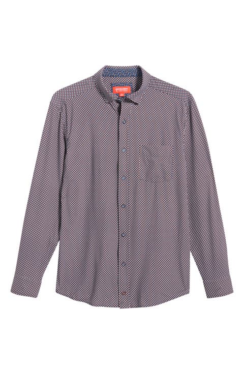 XC+™ Motion Microprint Knit Button-Up Shirt