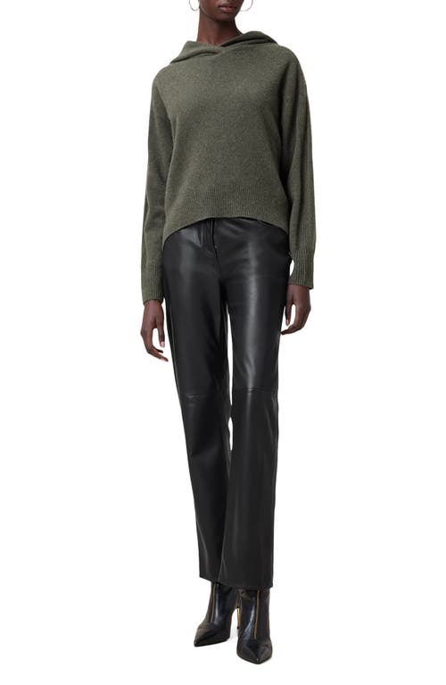 Allsaints Irina Relaxed Fit Cashmere Hoodie In Khaki Green