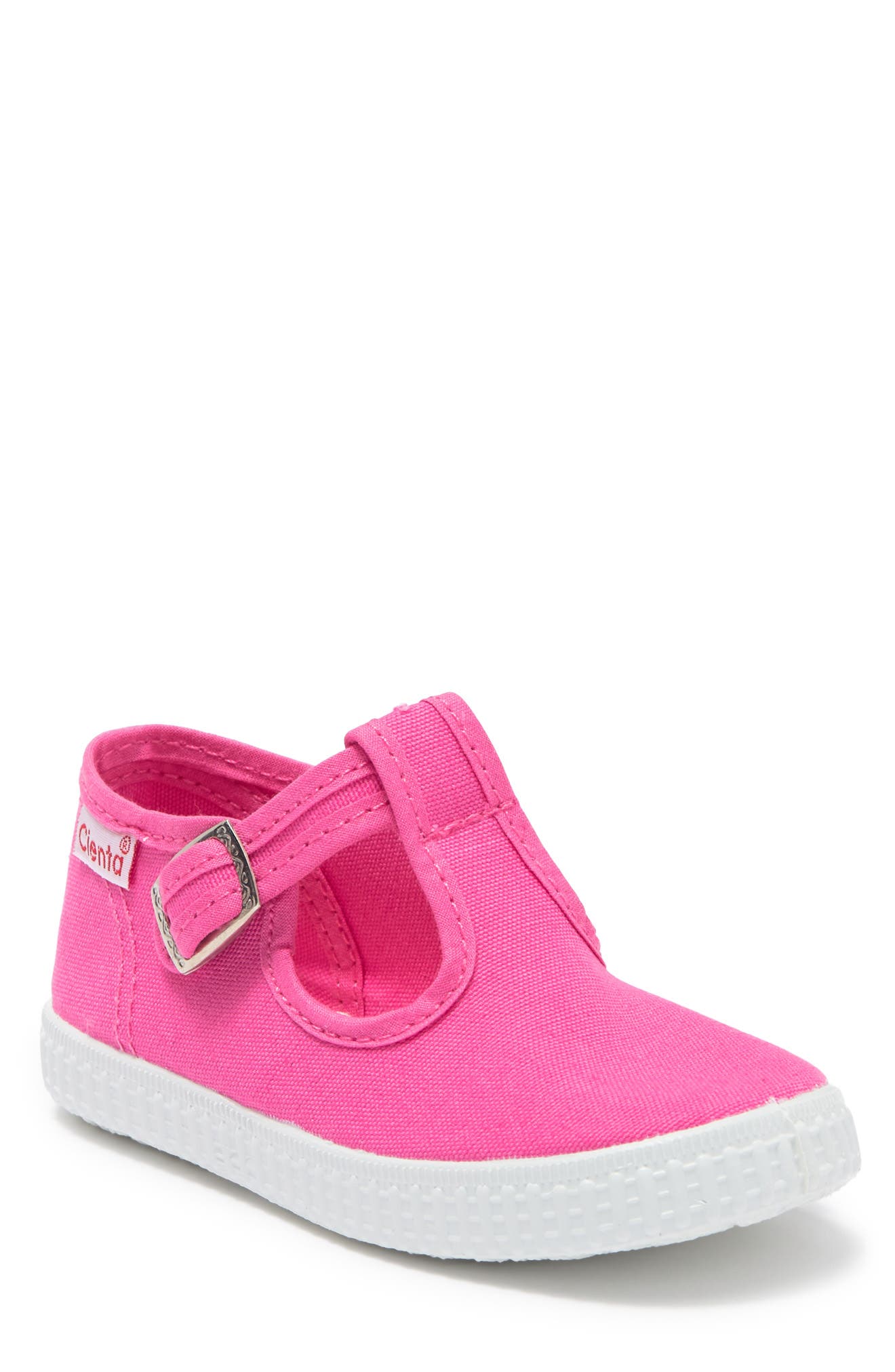 Canvas T-Strap Sneaker, Main, color, FUCHSIA