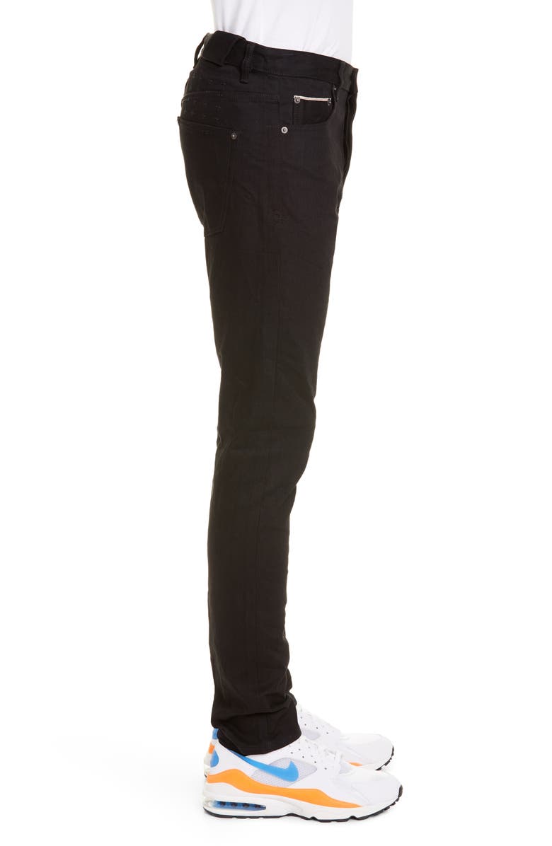 Ksubi Chitch Black Skinny Fit Selvedge Jeans, Alternate, color, 