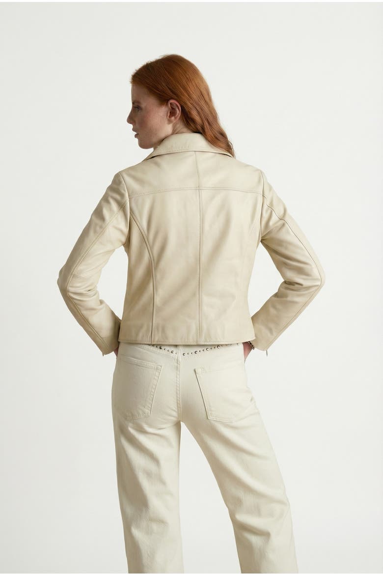 Charlotte Leather Jacket, Alternate, color, Beige