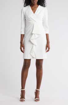 Julia Jordan Cascade Ruffle Crepe Sheath Dress