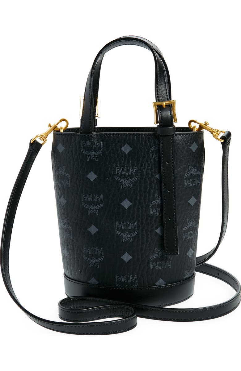 MCM Mini Aren VI Visetos Coated Canvas Bucket Bag, Alternate, color,