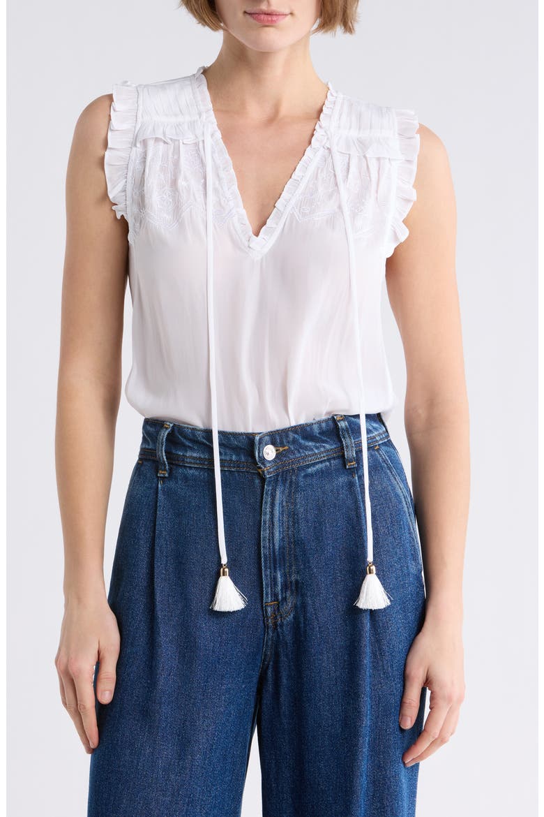 Perri Split Neck Top, Main, color, IVORY