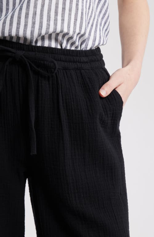 Caslonr Caslon(r) Drawstring Wide Leg Linen Blend Pants