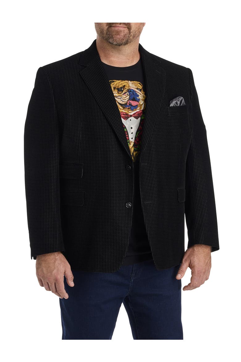 Big & Tall Colden Houndstooth Blazer, Main, color, BLACK