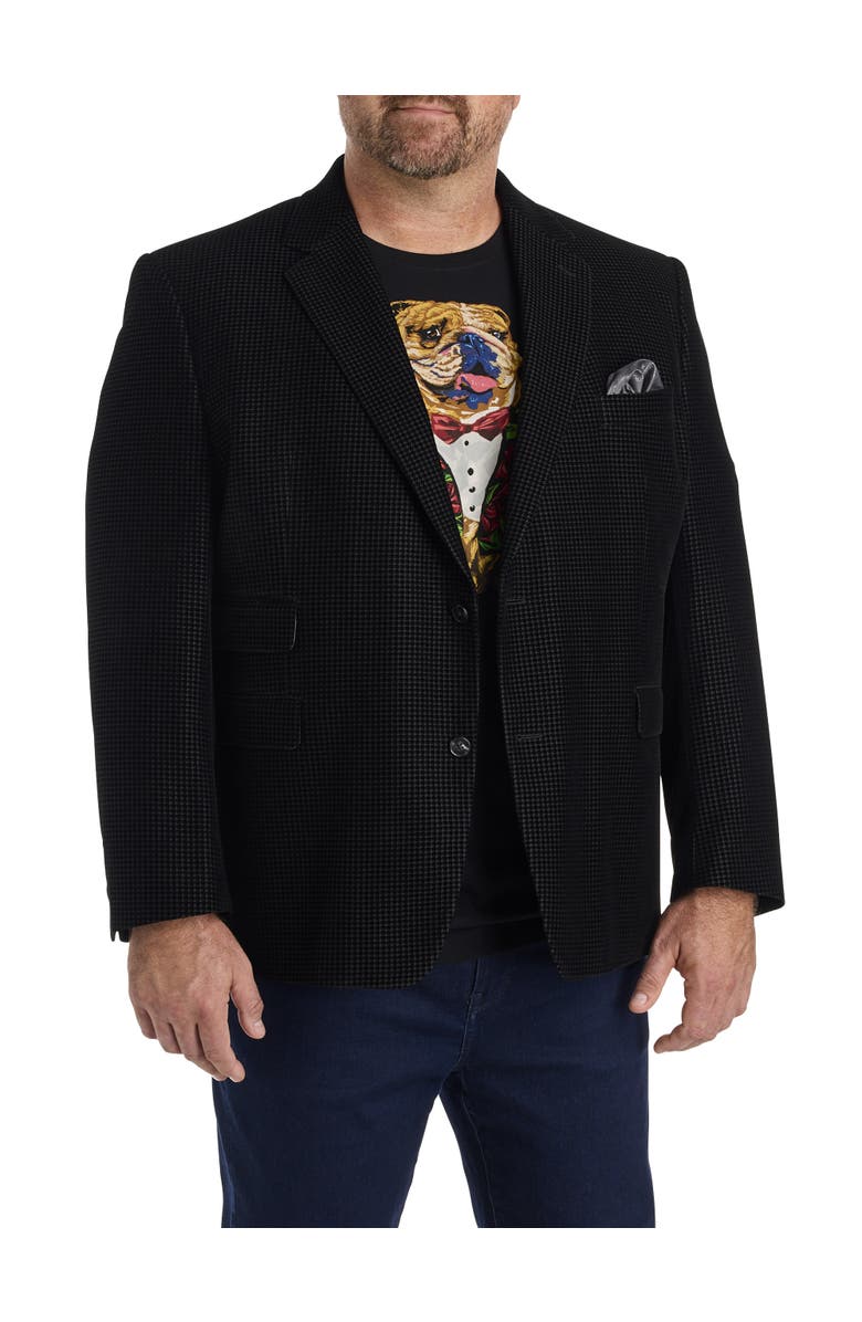 Robert Graham Big & Tall Colden Houndstooth Blazer, Main, color, Black