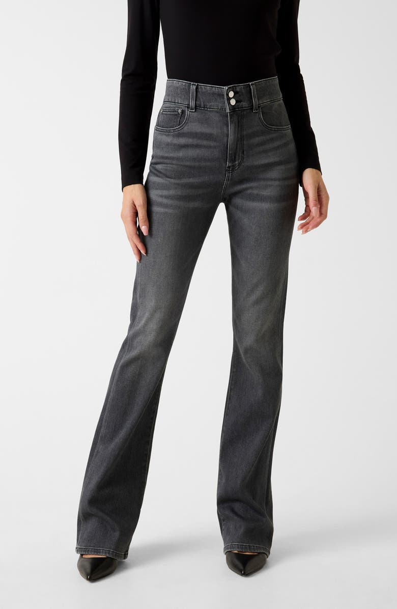 GUESS Sexy Corset Flare Jeans, Alternate, color, Dark Grey