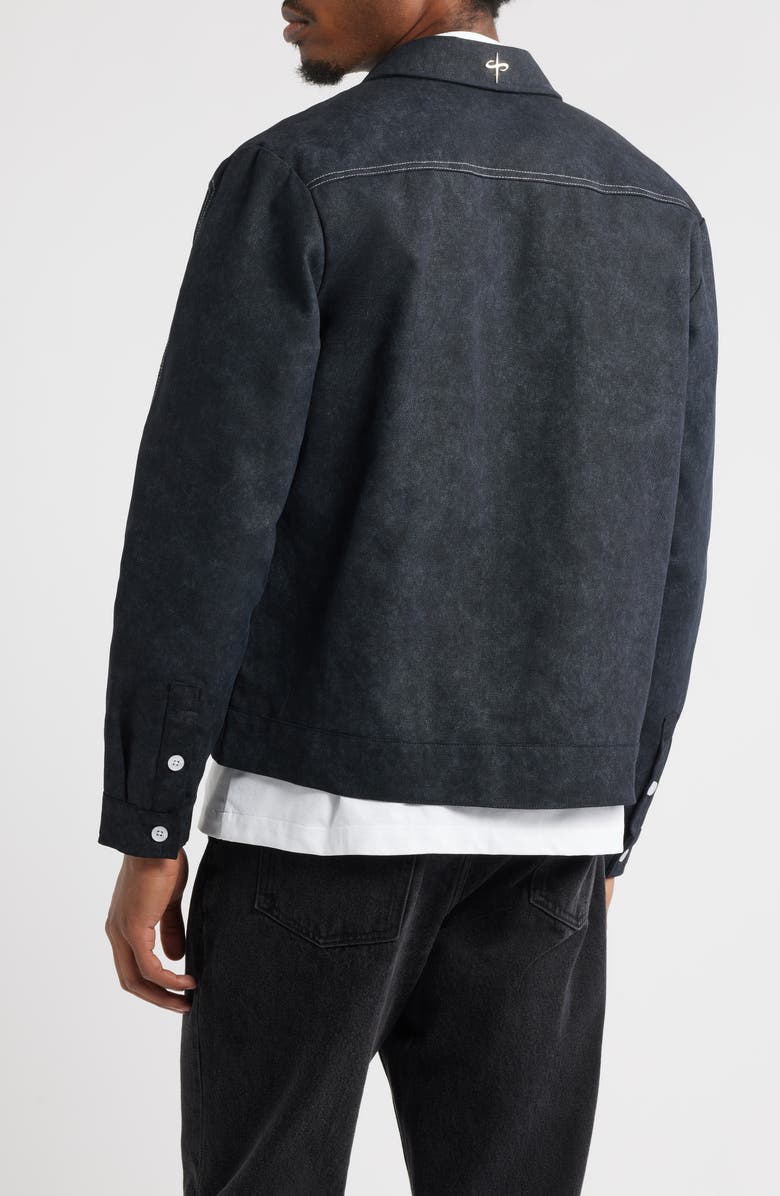 SANTO STUDIO Alcamo Contrast Stitch Cotton Zip-Up Jacket, Alternate, color, 