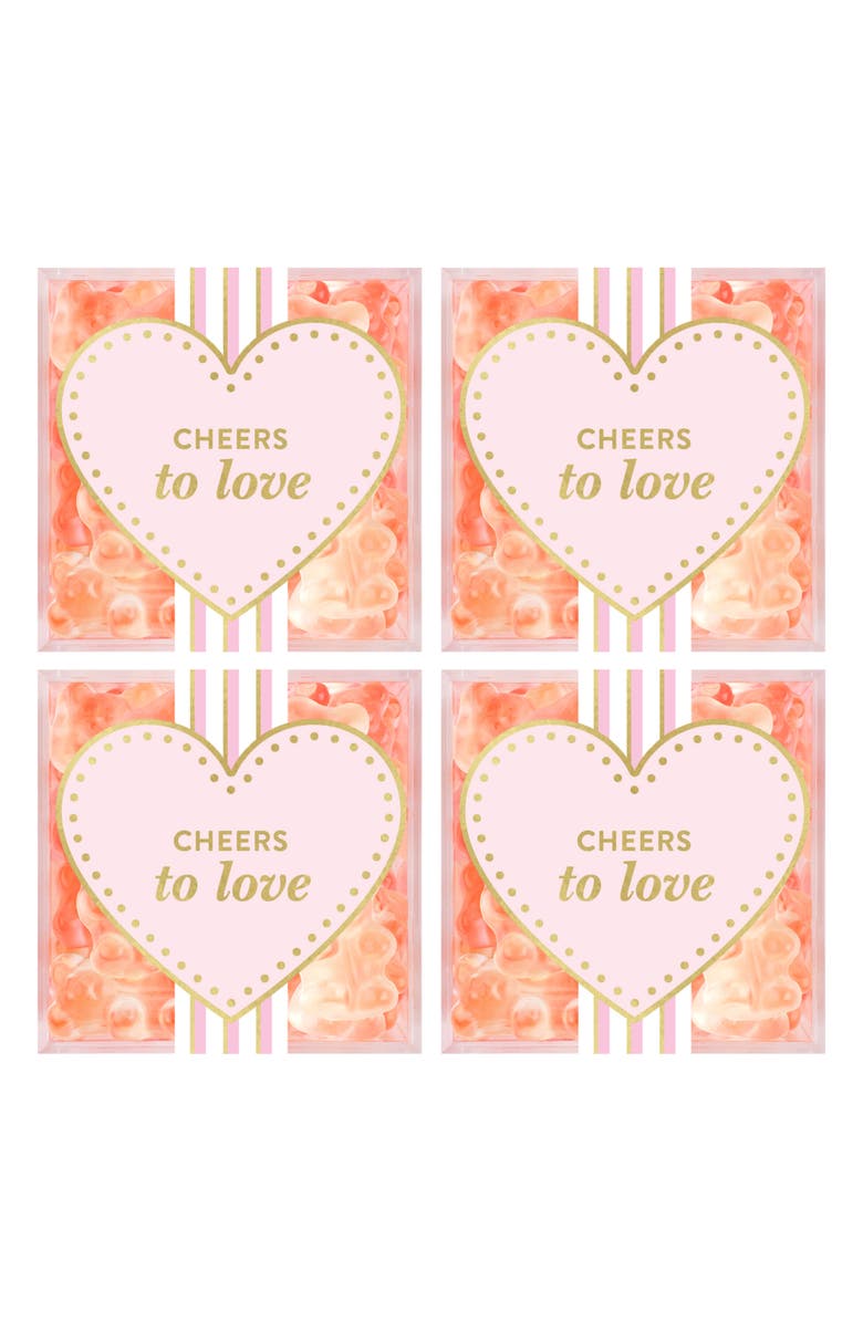 sugarfina Cheers to Love Set of 4 Champagne Bears<sup>®</sup> Candy Cubes, Main, color, 