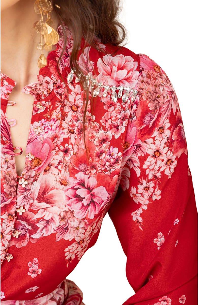 Hale Bob Marlowe Silk Top, Alternate, color, Red