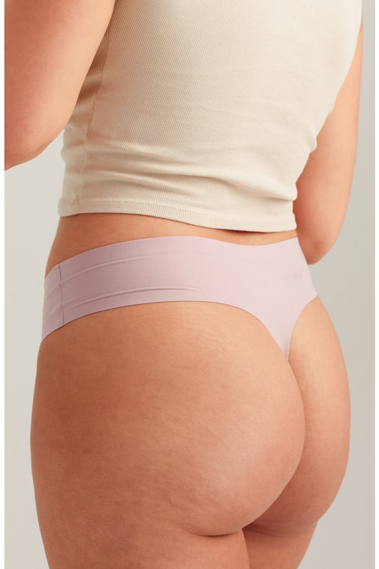 Period & Leakproof Seamless Light Absorbency Thong, Alternate, color, SUNSET MAUVE