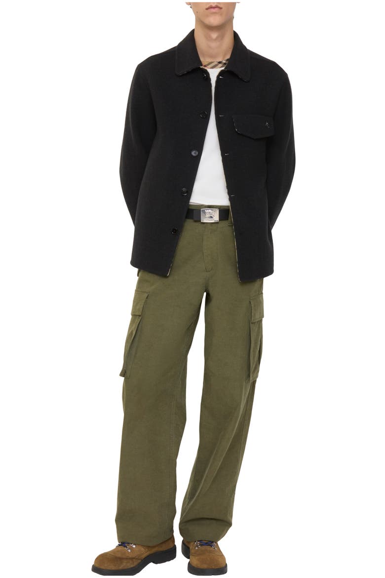 Wool Overshirt, Main, color, Black/sand beige