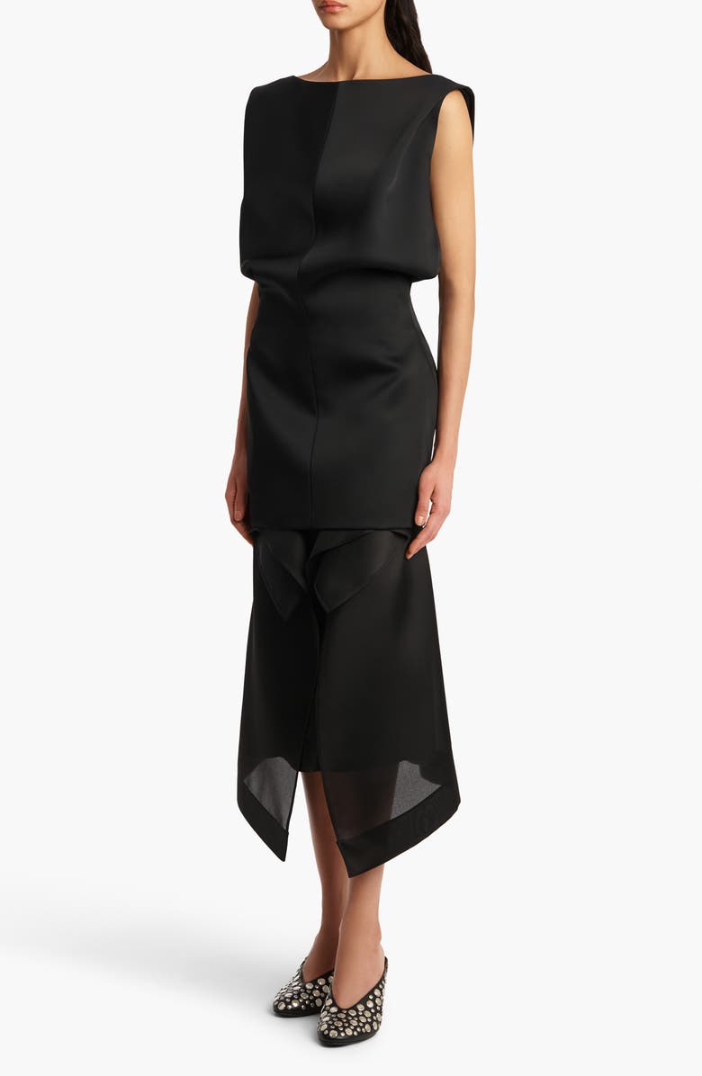 Khaite Toma Bonded Crepe Minidress, Alternate, color, Black