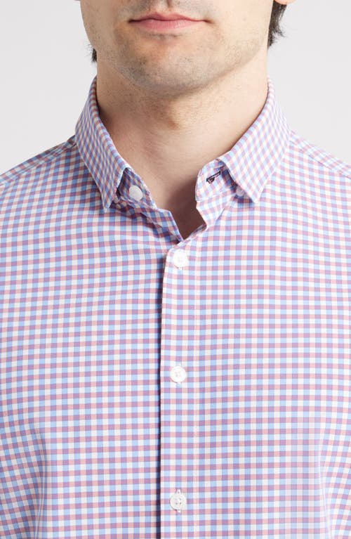 Mizzen + Main Mizzen+main Leeward Trim Fit Gingham Check No Tuck Performance Button-up Shirt In Multi
