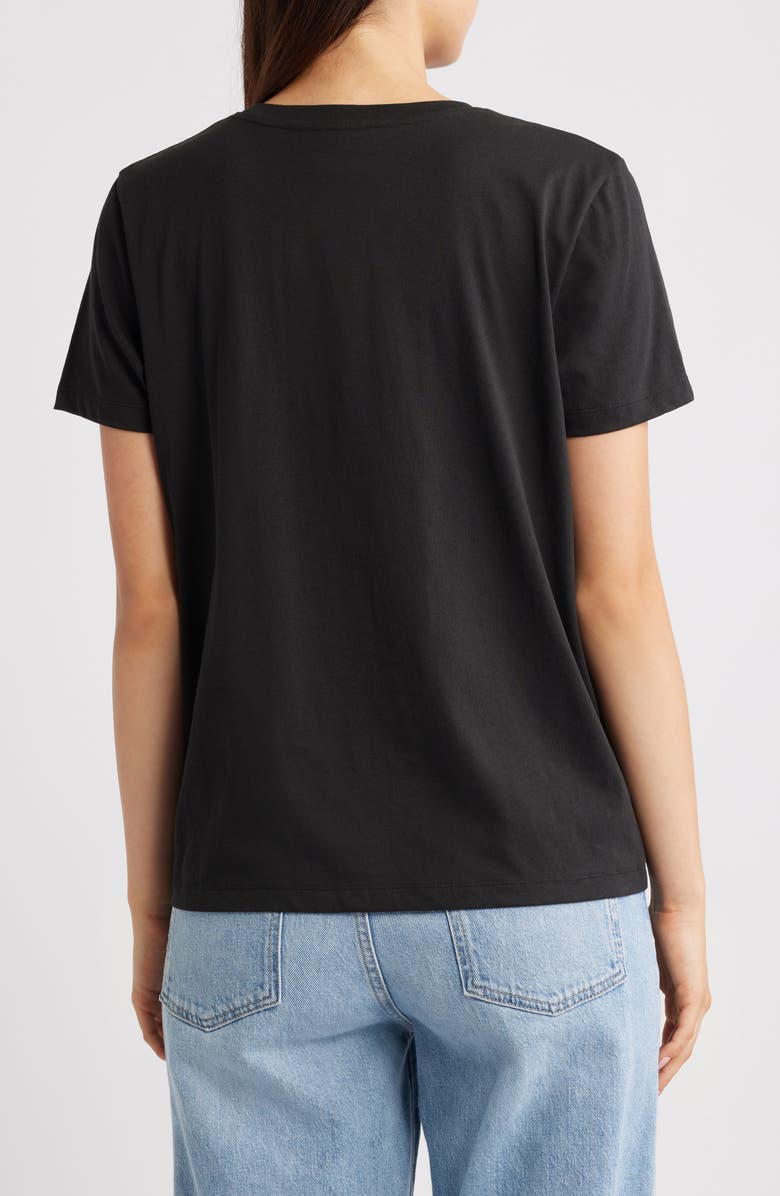 ICHI Ihcamino Paris Beaded T-Shirt, Alternate, color, Black