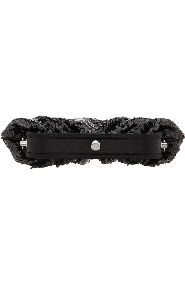 Nina June Sequin Frame Clutch, Alternate, color, Black