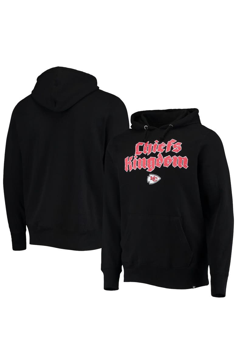 '47 Men's '47 Black Kansas City Chiefs Wordmark Regional Headline Pullover Hoodie, Main, color, 