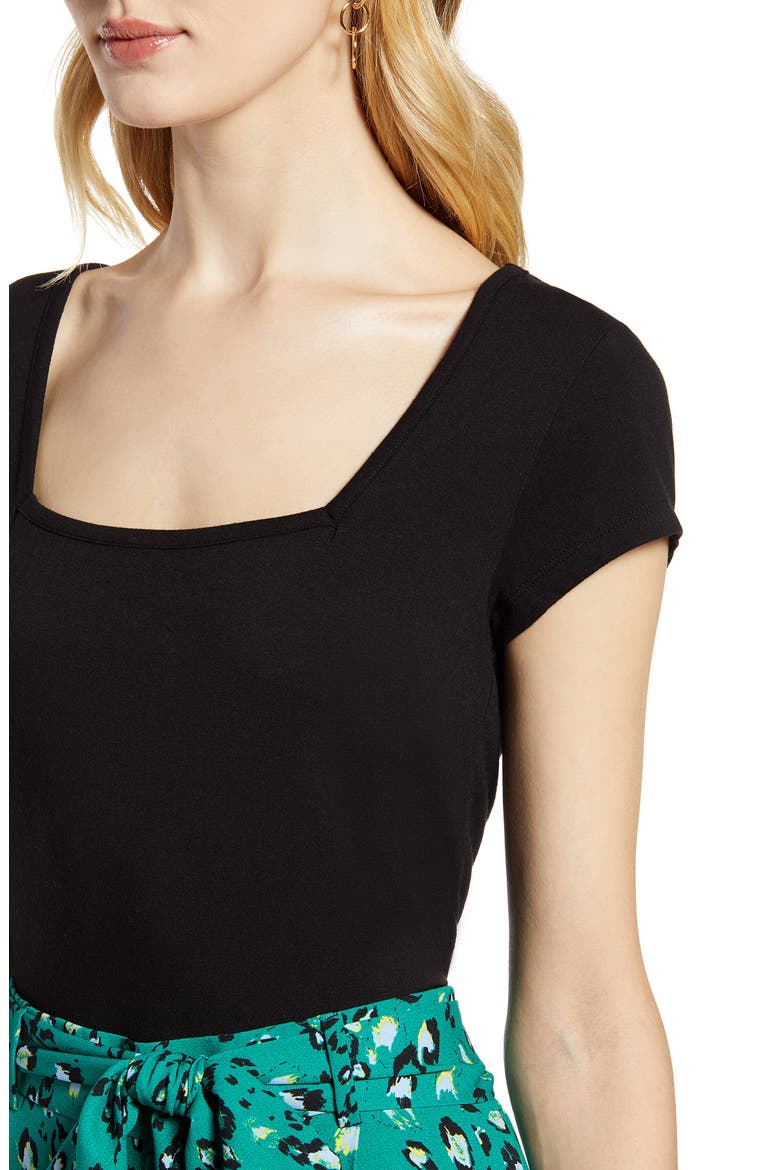 Square Neck Tee, Alternate, color, BLACK