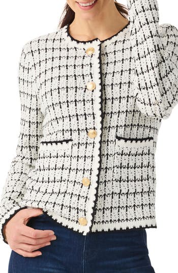 Nic + Zoe Nic+zoe Mixed Up Boxy Cardigan In White