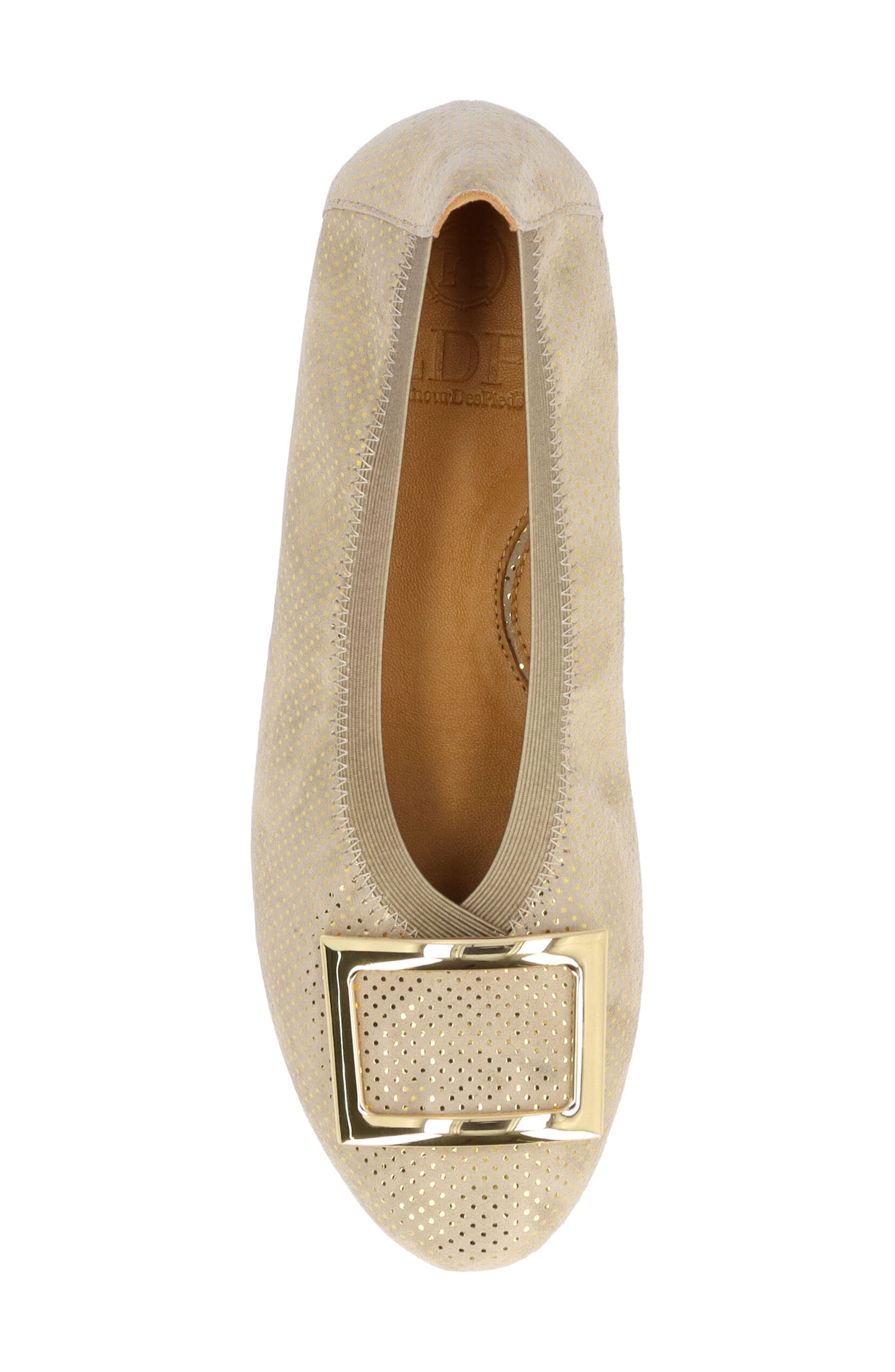 L'Amour des Pieds Floella Almond Toe Pump, Alternate, color, Taupe/ Gold