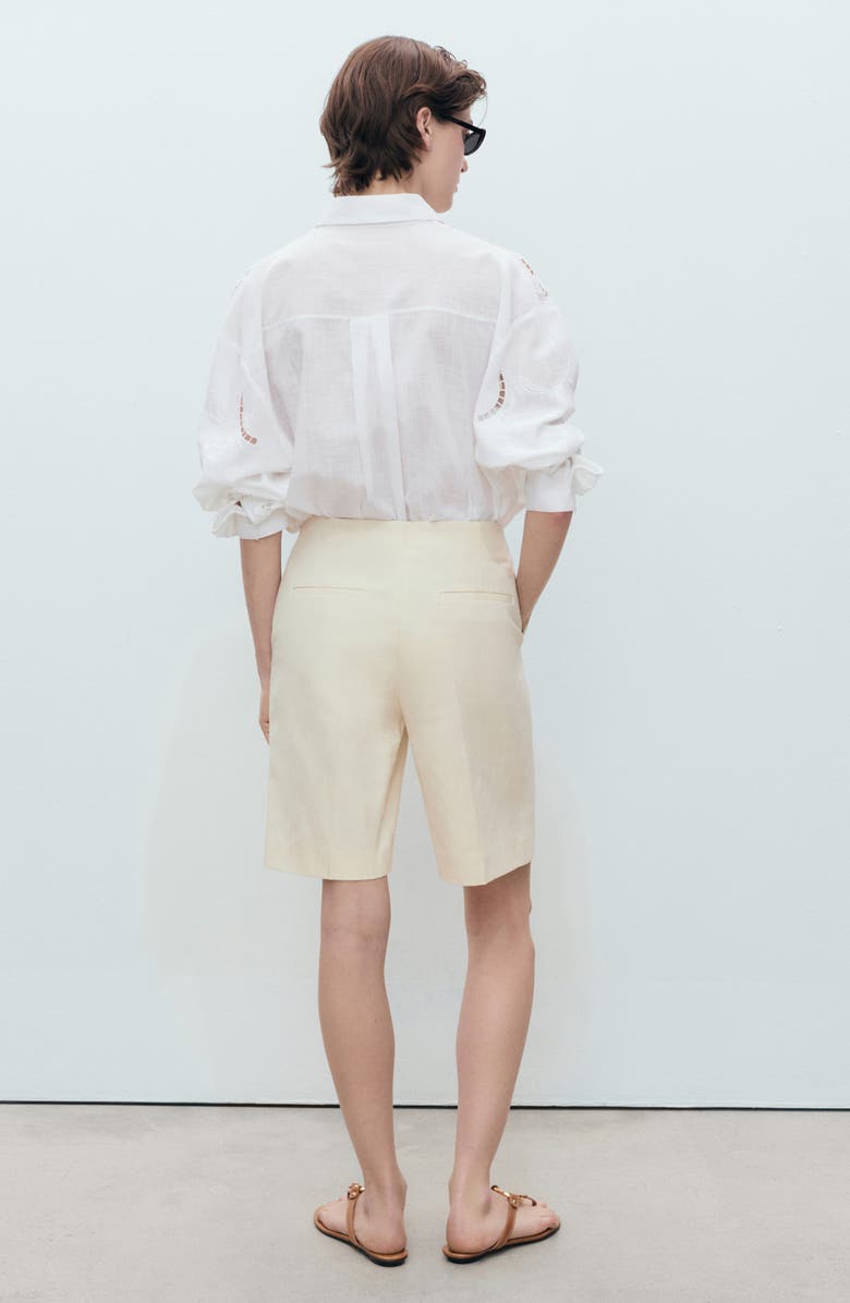 MANGO Para Guipure Lace Cotton Button-Up Shirt, Alternate, color, Off White