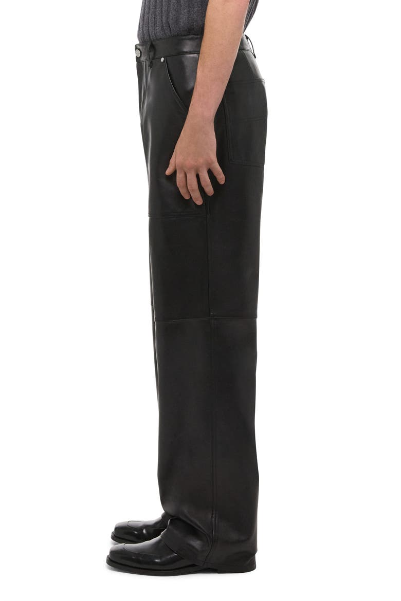 Bonde Leather Utility Pants, Alternate, color, BLACK/ BLACK