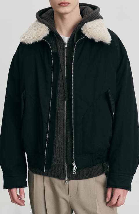 Gender Inclusive Flight Padded Jacket with Faux Shearling Collar