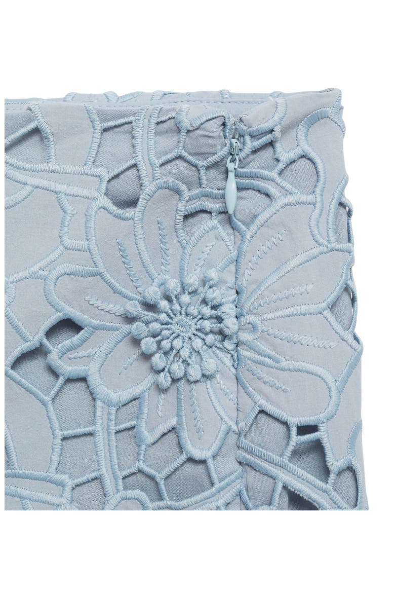 Embroidered Floral Cotton Miniskirt, Alternate, color, BLUE