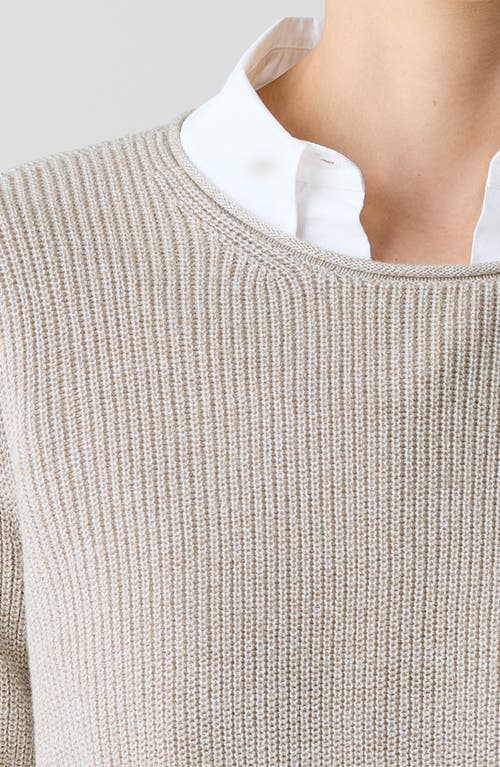 Eileen Fisher Crewneck Organic Cotton Sweater In Dove