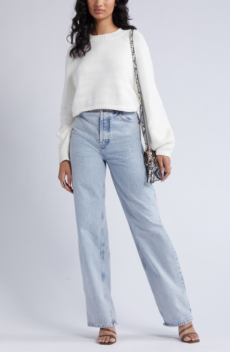 Open Edit Open Back Crewneck Sweater, Main, color,