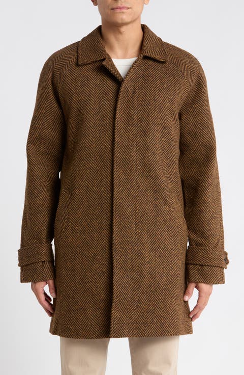 Relaxed Herringbone Overcoat