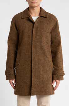 Relaxed Herringbone Overcoat
