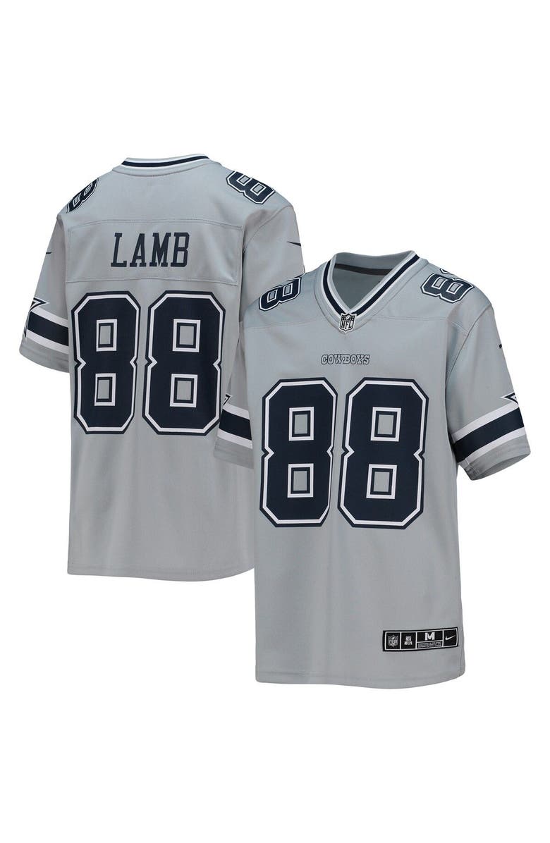 Nike Youth Nike CeeDee Lamb Silver Dallas Cowboys Inverted Team Game Jersey, Main, color, 