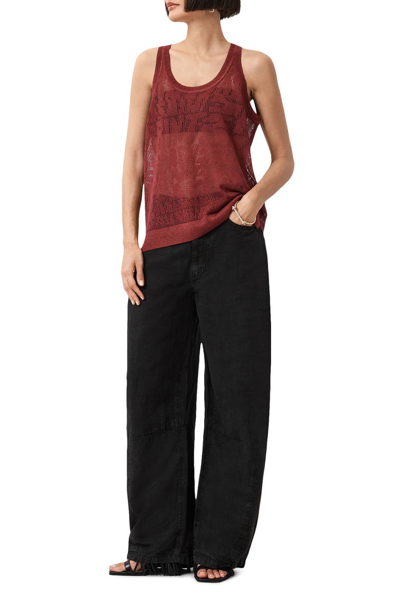 Kaito Open Stitch Tank, Alternate, color, ROSEWOOD RED