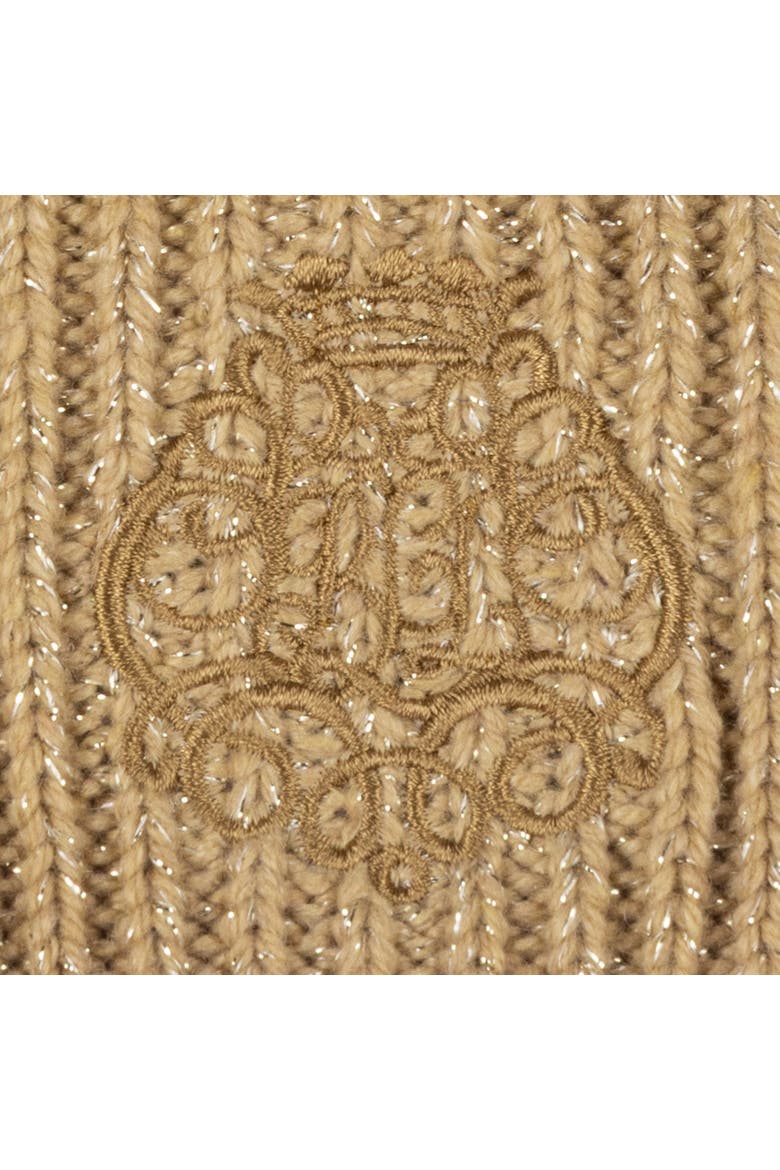 metallic direct embroidery cable hat, Alternate, color, lauren camel