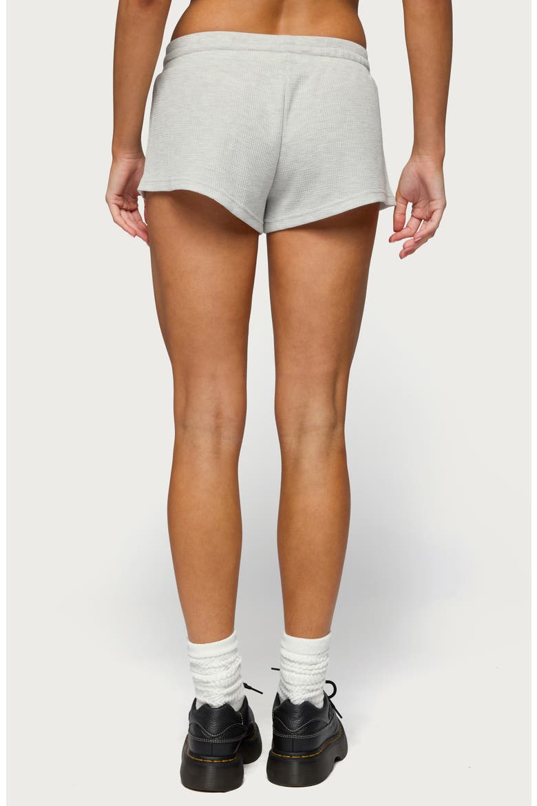 Baila Waffle Knit Drawstring Shorts, Alternate, color, LIGHT-GRAY-MELANGE