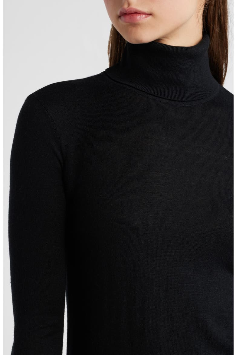 Ribbed Turtleneck Sweater, Alternate, color, BLACK