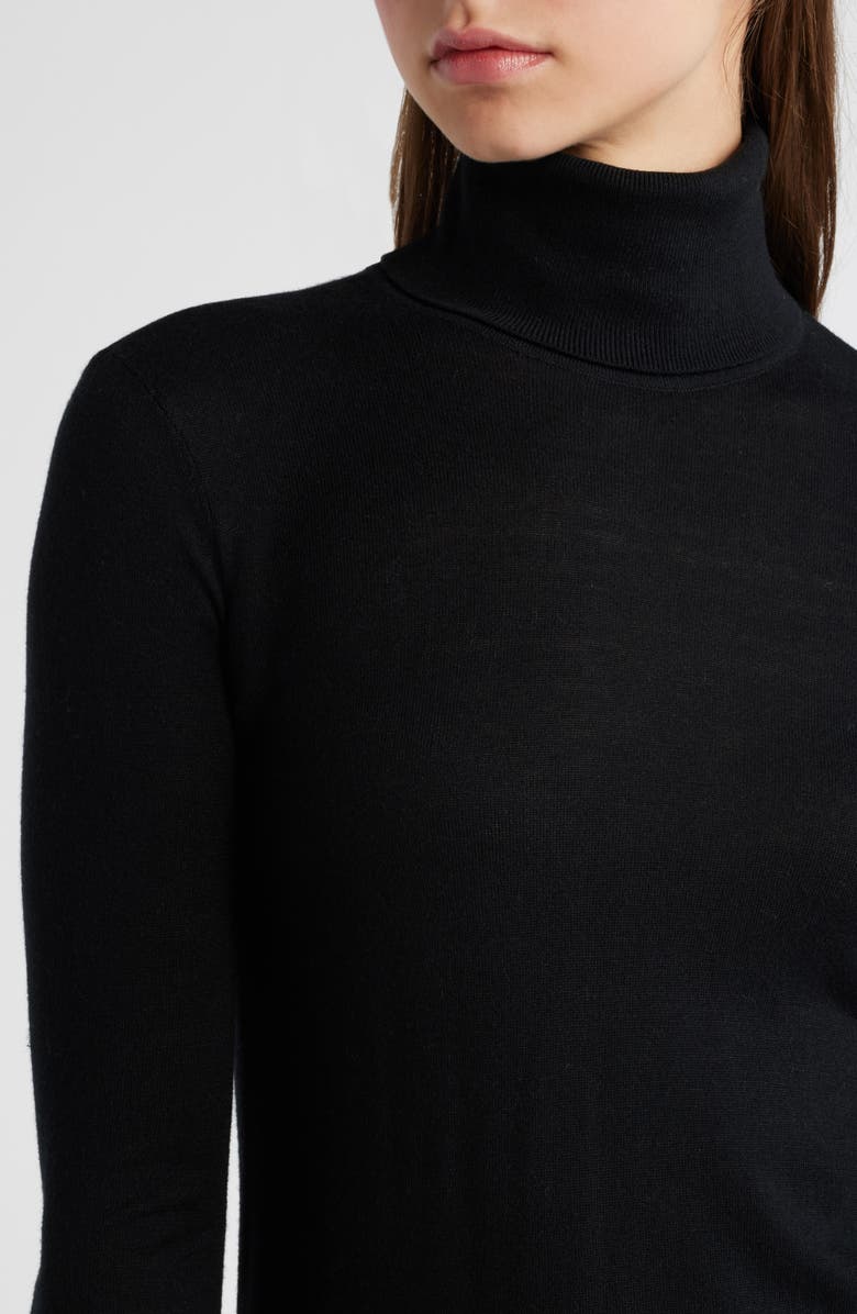 Lauren Ralph Lauren Ribbed Turtleneck Sweater, Alternate, color, Black