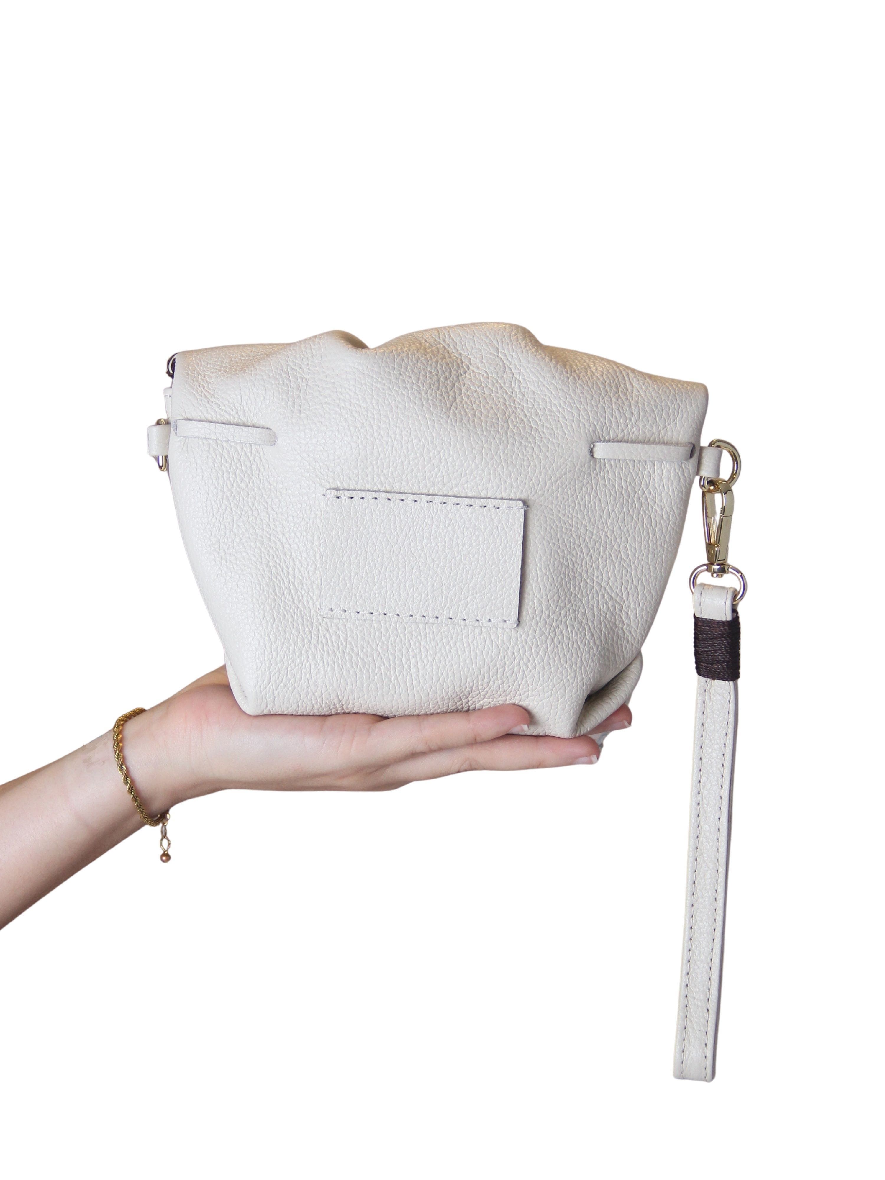 Carlos Falchi Mini Butterfly Leather Bag, Alternate, color, Winter White