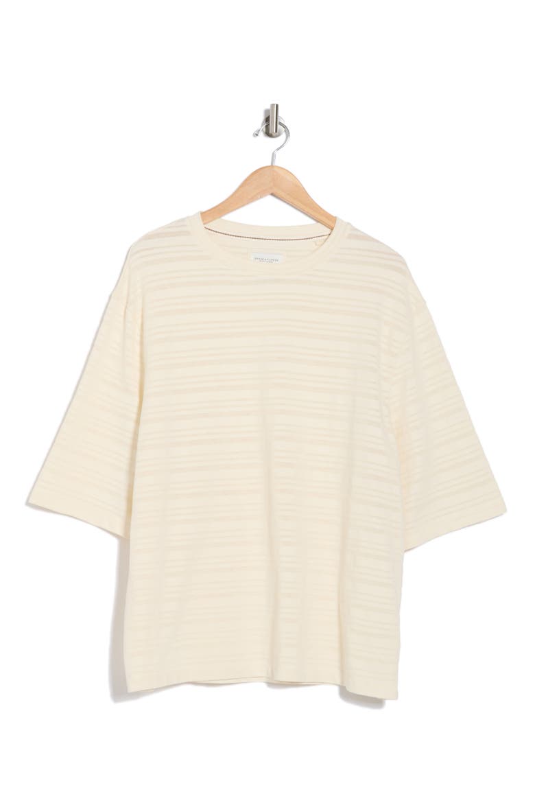 Textured Stripe Relaxed T-Shirt, Alternate, color, CREAM