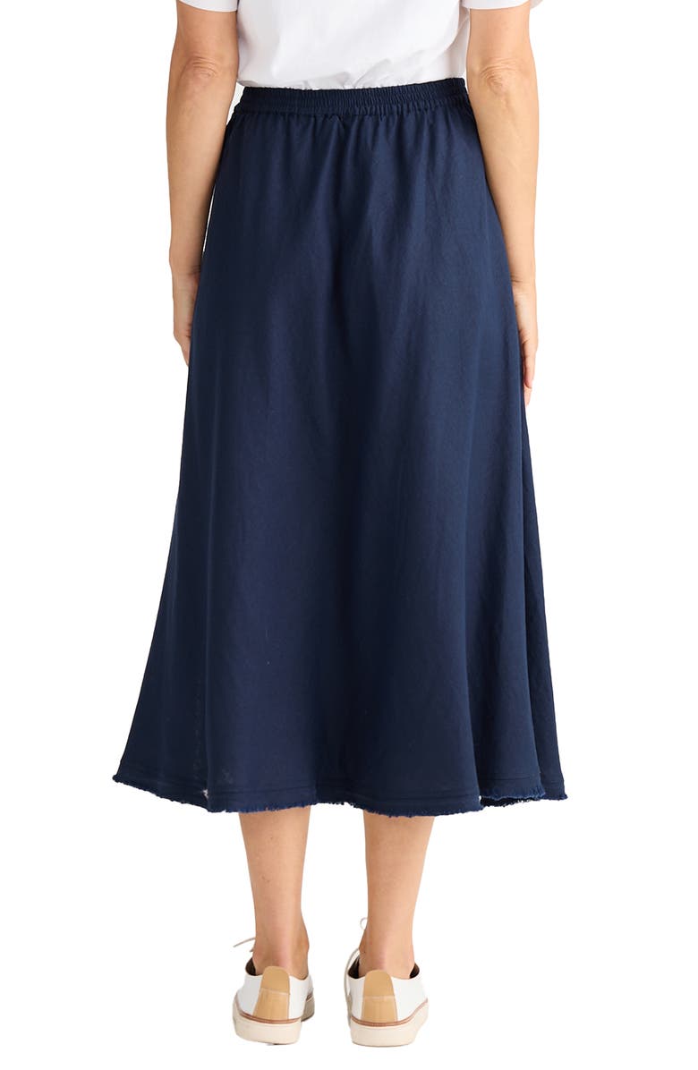 Brave+True Oakley Linen Blend Skirt, Alternate, color, Navy